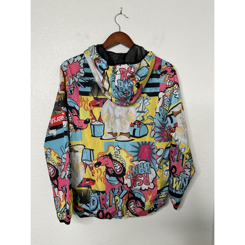 REASON BRAND Anorak Hooded Windbreaker Men's Jacket 1/4 Zipper - Picture 2 of 4
